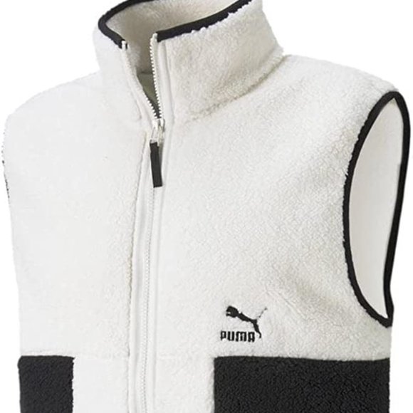 Puma 531708 CLSX  Sherpa Gilet Vest Off-White / Black - Picture 2 of 8